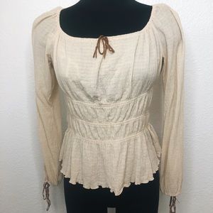 Kenneth Cole long sleeve tan blouse size 8